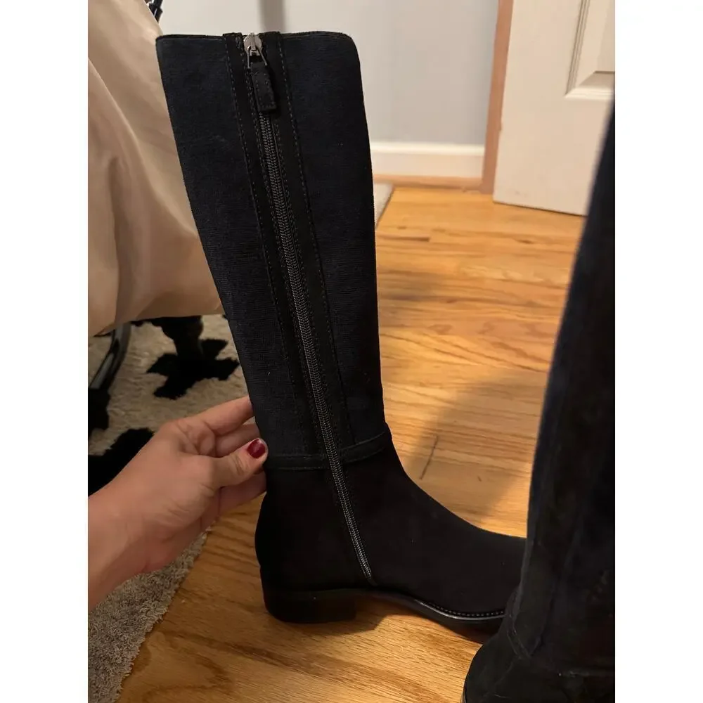 Aquatalia Women's Nicolette Weatherproof Suede Tall Boots black size 6.5